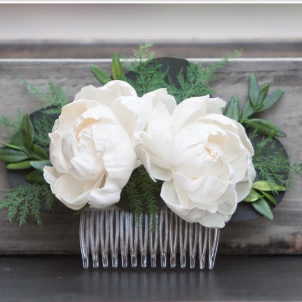 NEW Peony Hair Comb Bridal